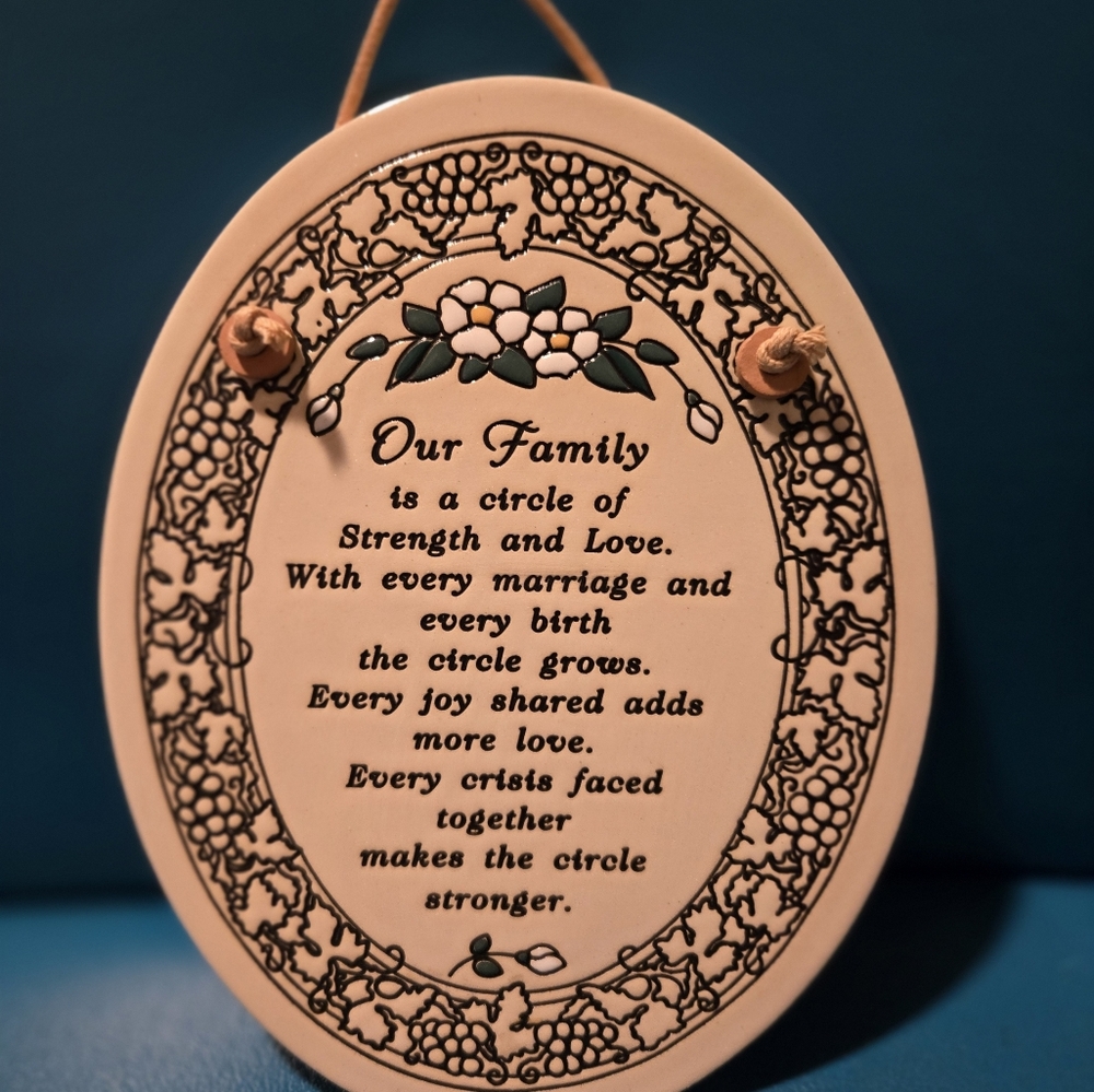 Trinity Pottery Our Family Oval Wall Plaque.